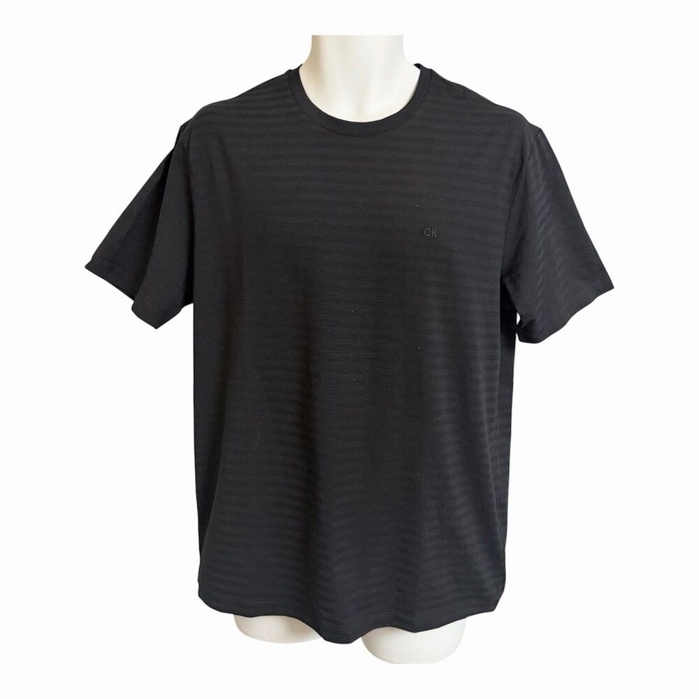 NWT Calvin Klein Men's M Black Suble Stripe Classic Tee T-Shirt 100% Cotton